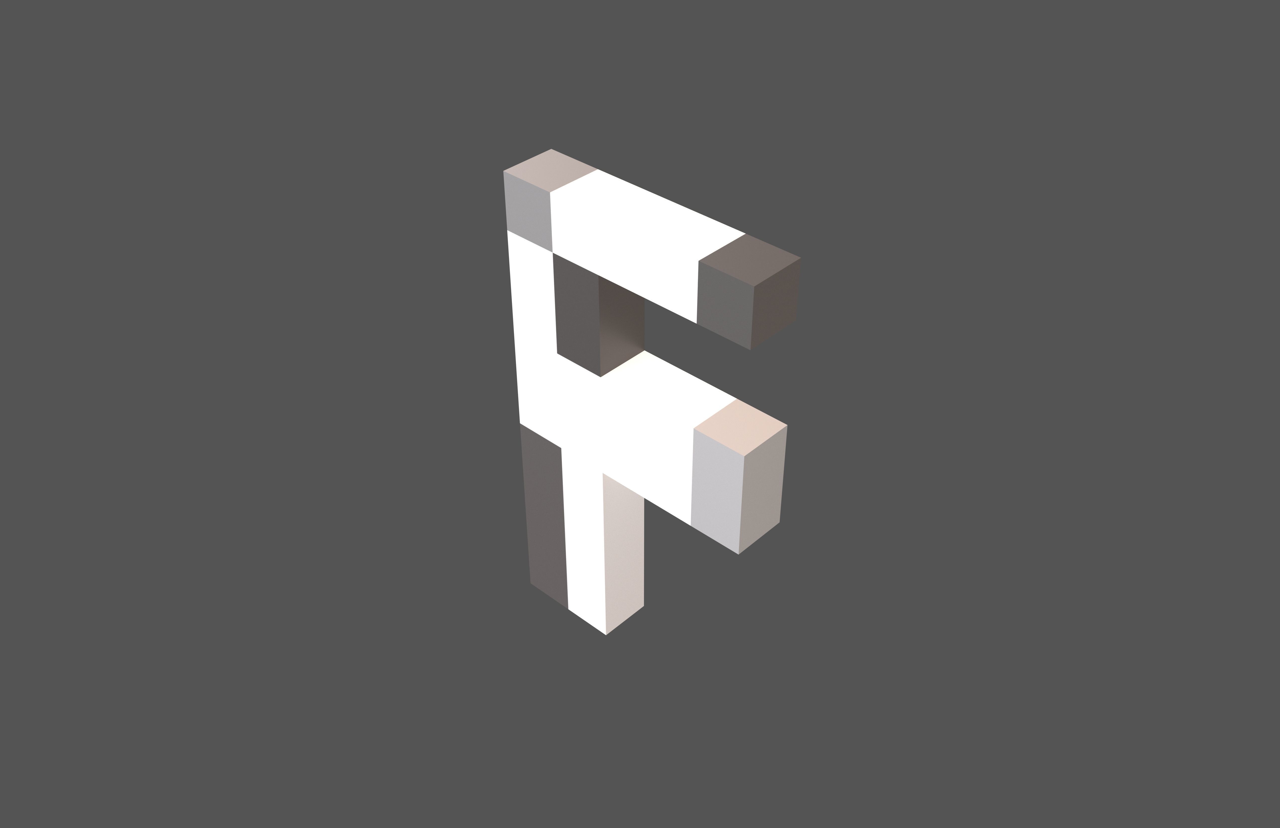 Pixel Font Pack 002 Low-poly 3D model_50