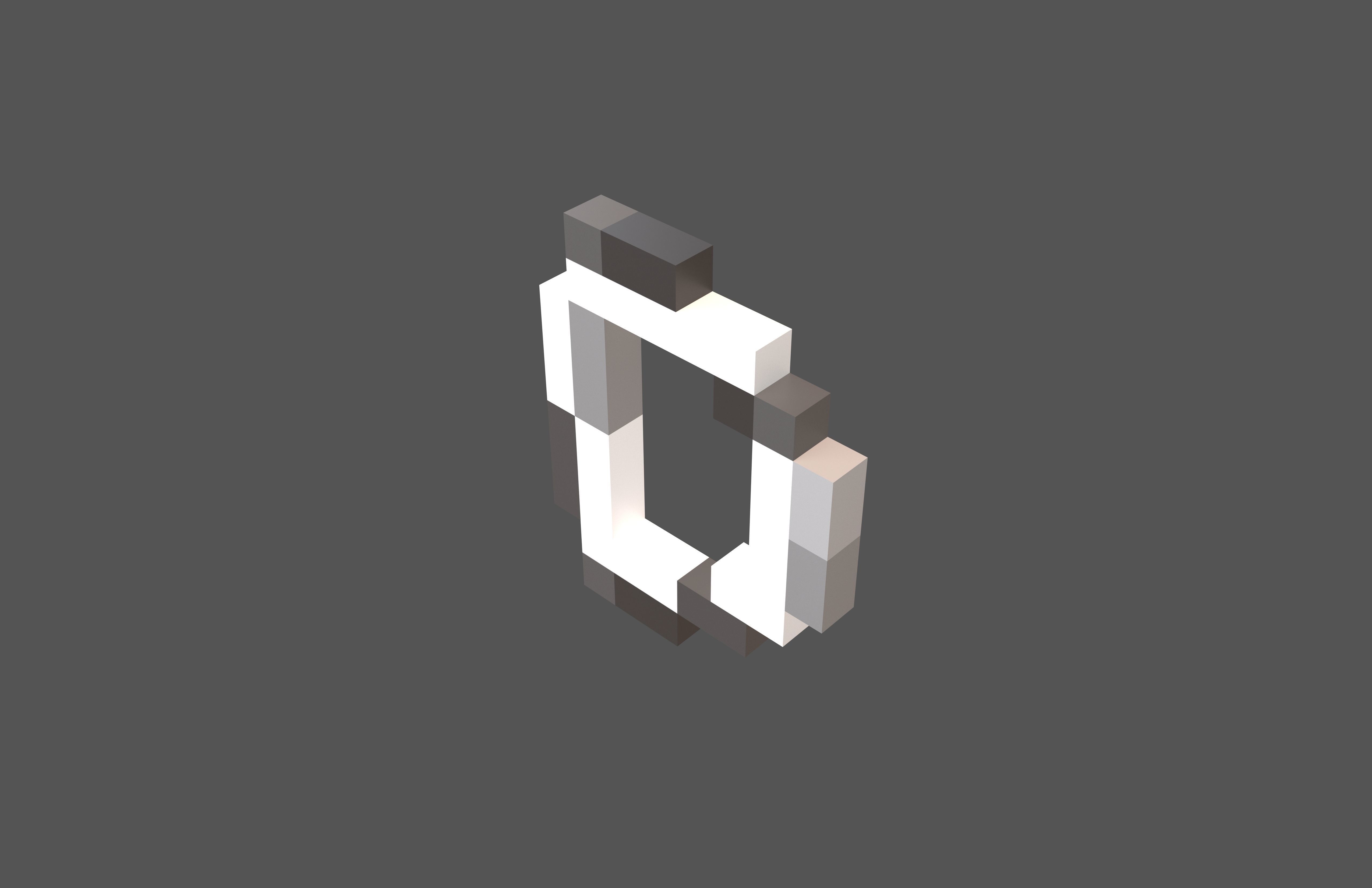Pixel Font Pack 002 Low-poly 3D model_43