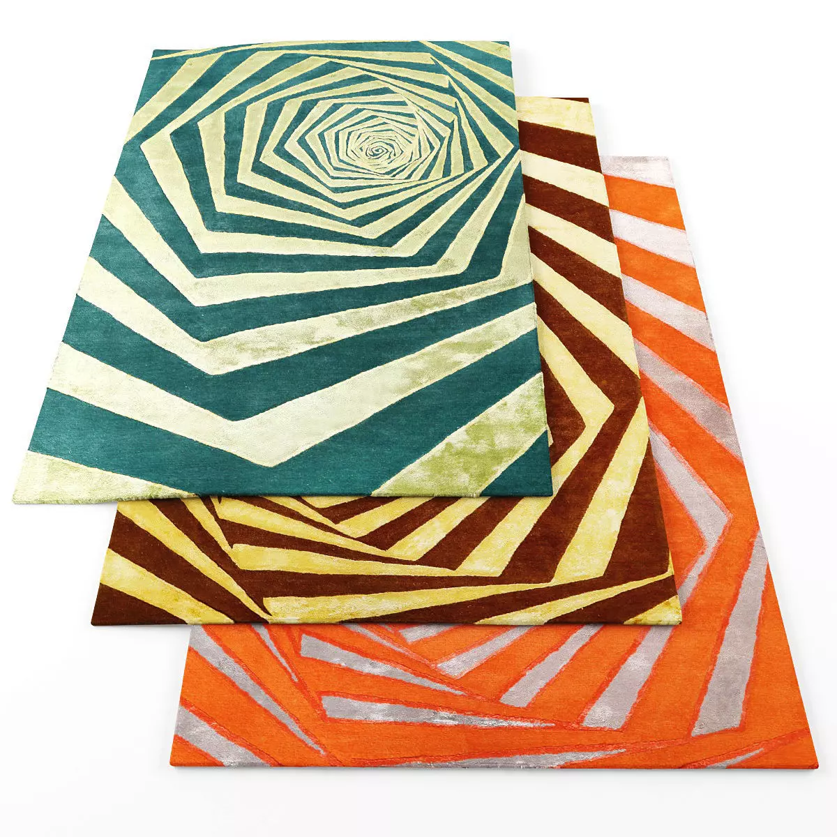 Rugs-1291 three rugs Low-poly 3D model_0