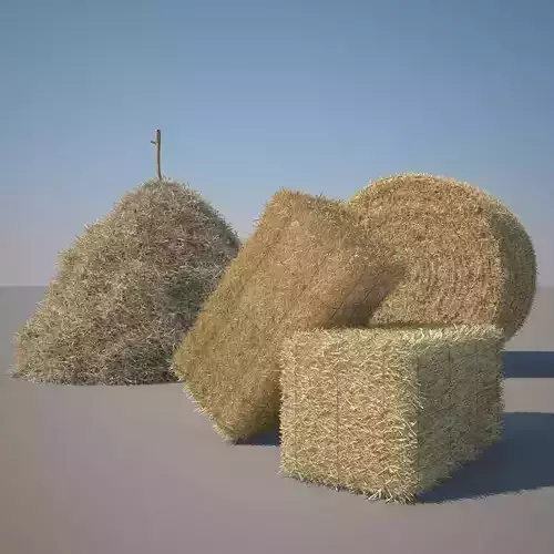 Hay Collection pile of grass with cross on top