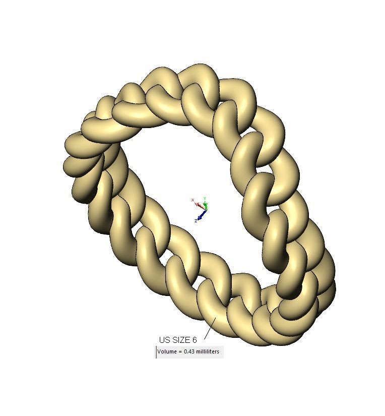 Curved cuban link band US sizes 6 7 8 3D print model_10