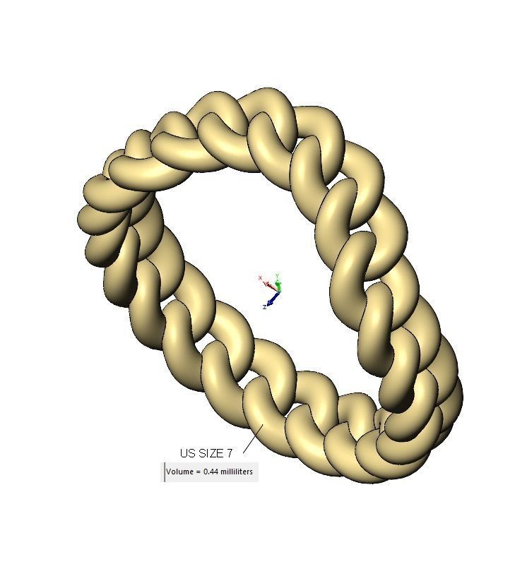 Curved cuban link band US sizes 6 7 8 3D print model_11