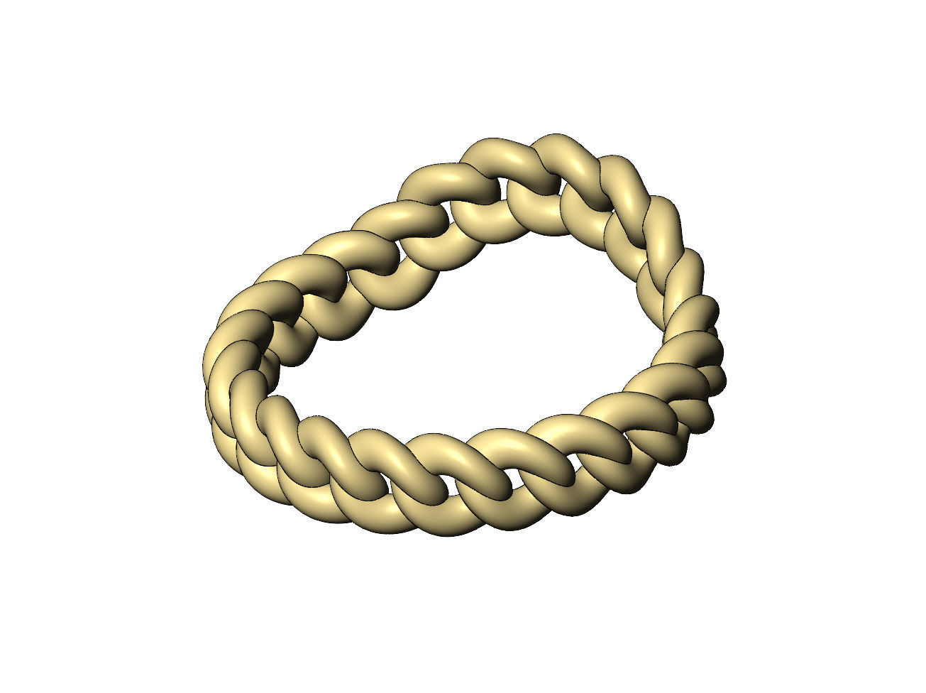 Curved cuban link band US sizes 6 7 8 3D print model_9