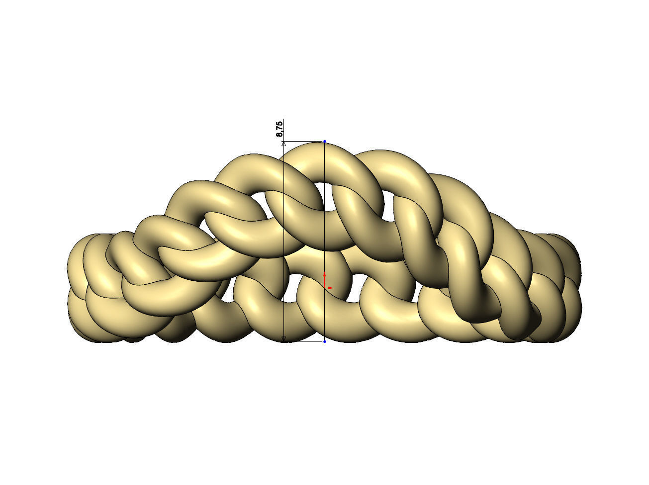 Curved cuban link band US sizes 6 7 8 3D print model_7