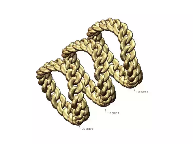 Curved cuban link band US sizes 6 7 8