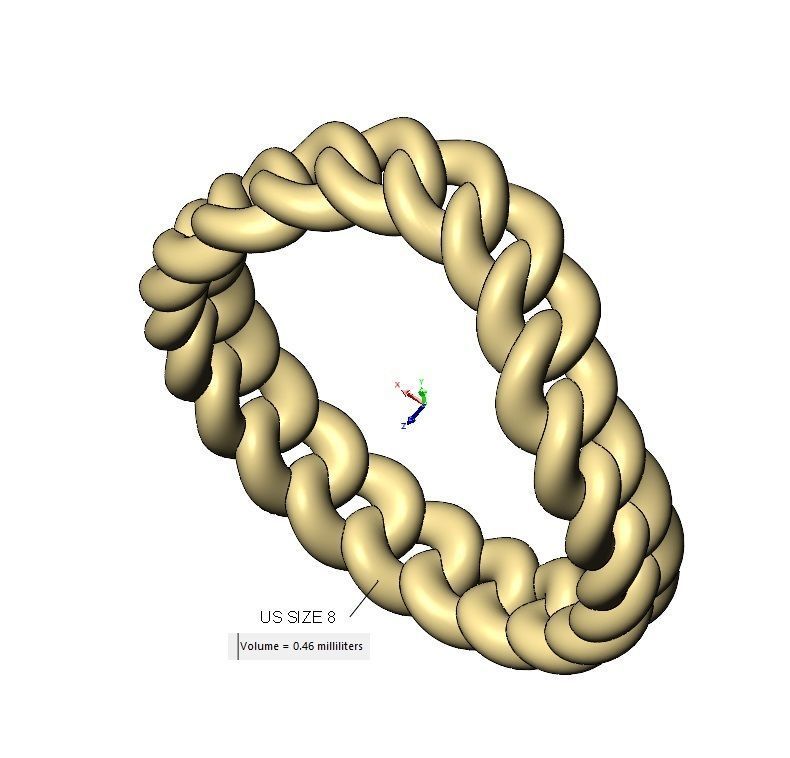 Curved cuban link band US sizes 6 7 8 3D print model_12