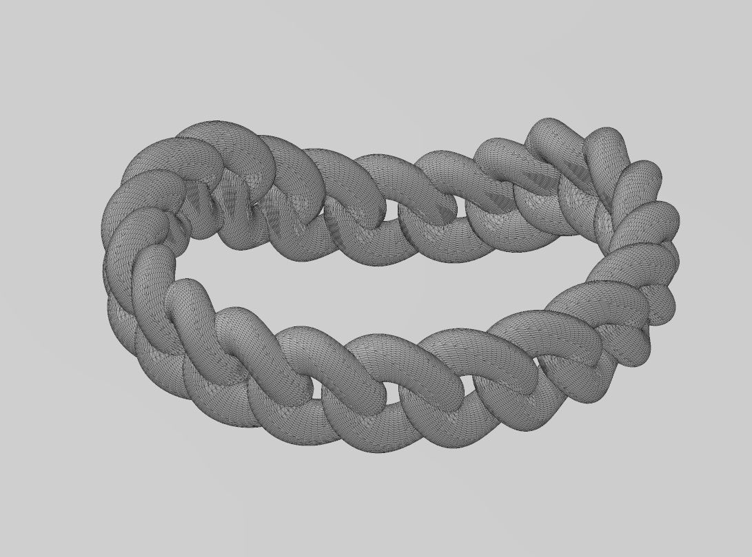 Curved cuban link band US sizes 6 7 8 3D print model_15