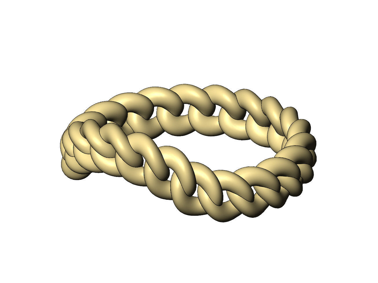 Curved cuban link band US sizes 6 7 8 3D print model_8