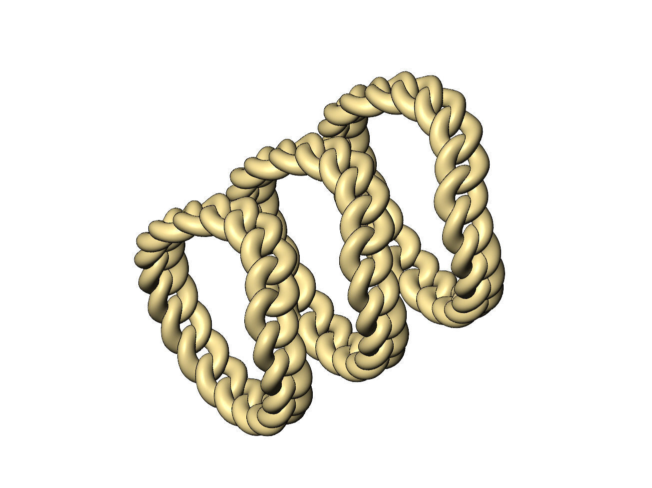 Curved cuban link band US sizes 6 7 8 3D print model_4