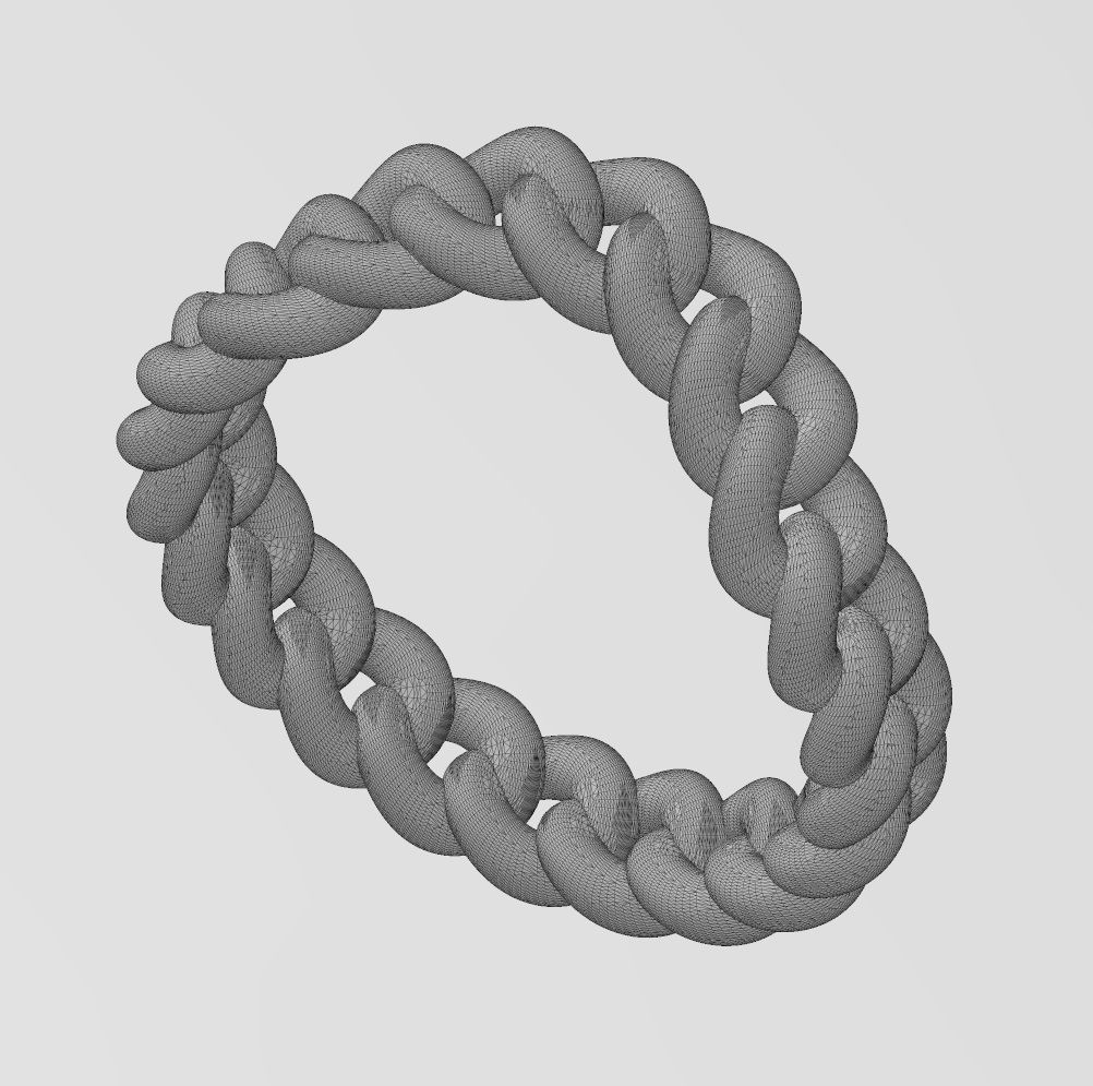 Curved cuban link band US sizes 6 7 8 3D print model_14
