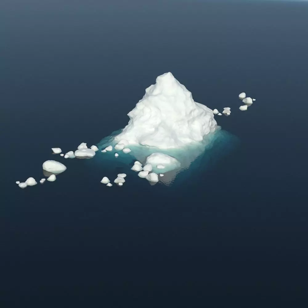 Iceberg floating in ocean 3D model