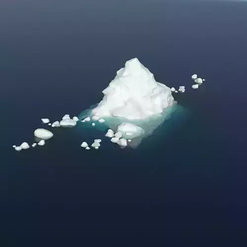 Iceberg floating in ocean 3D model