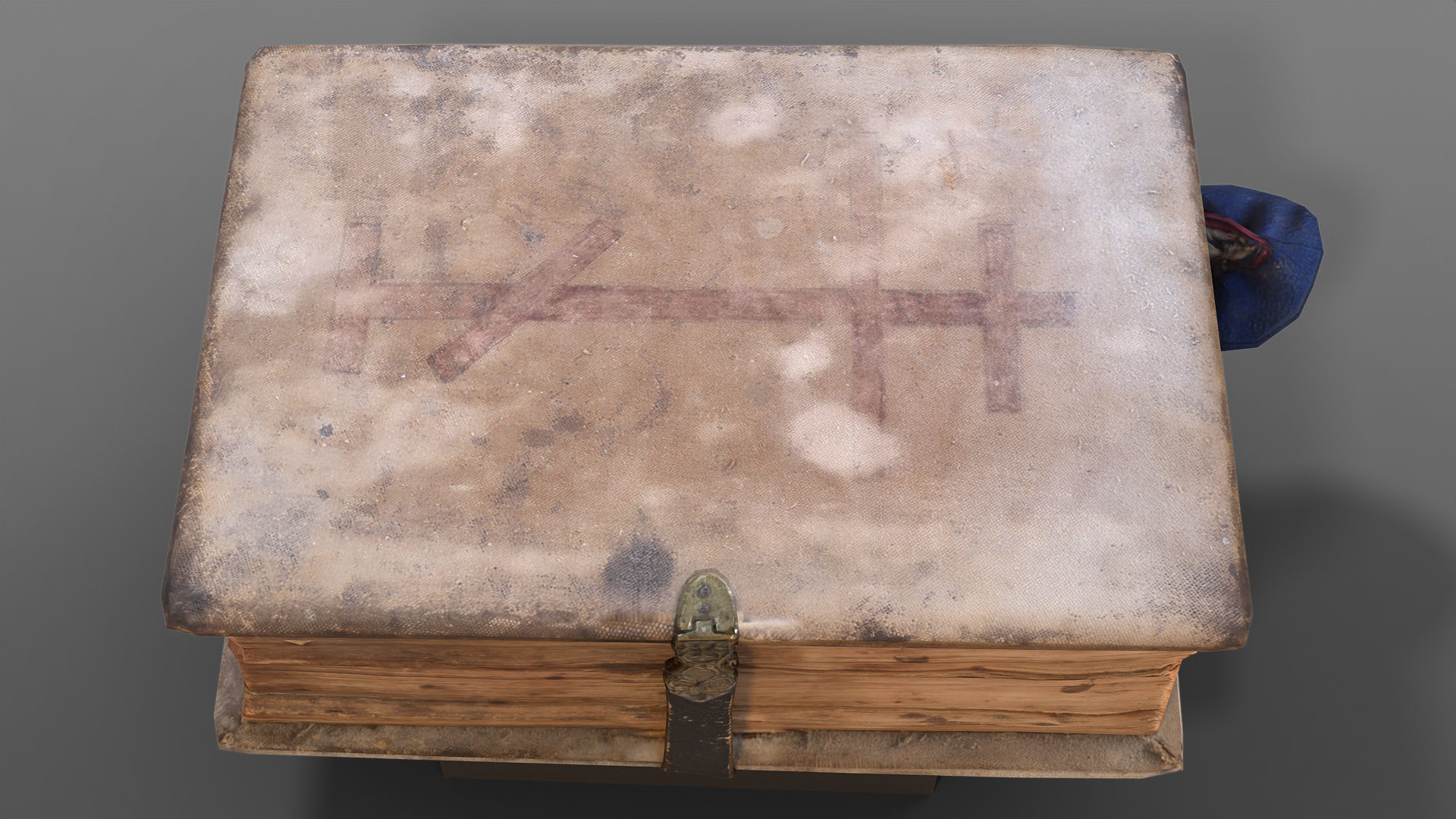 Old book closed Low-poly 3D model_4