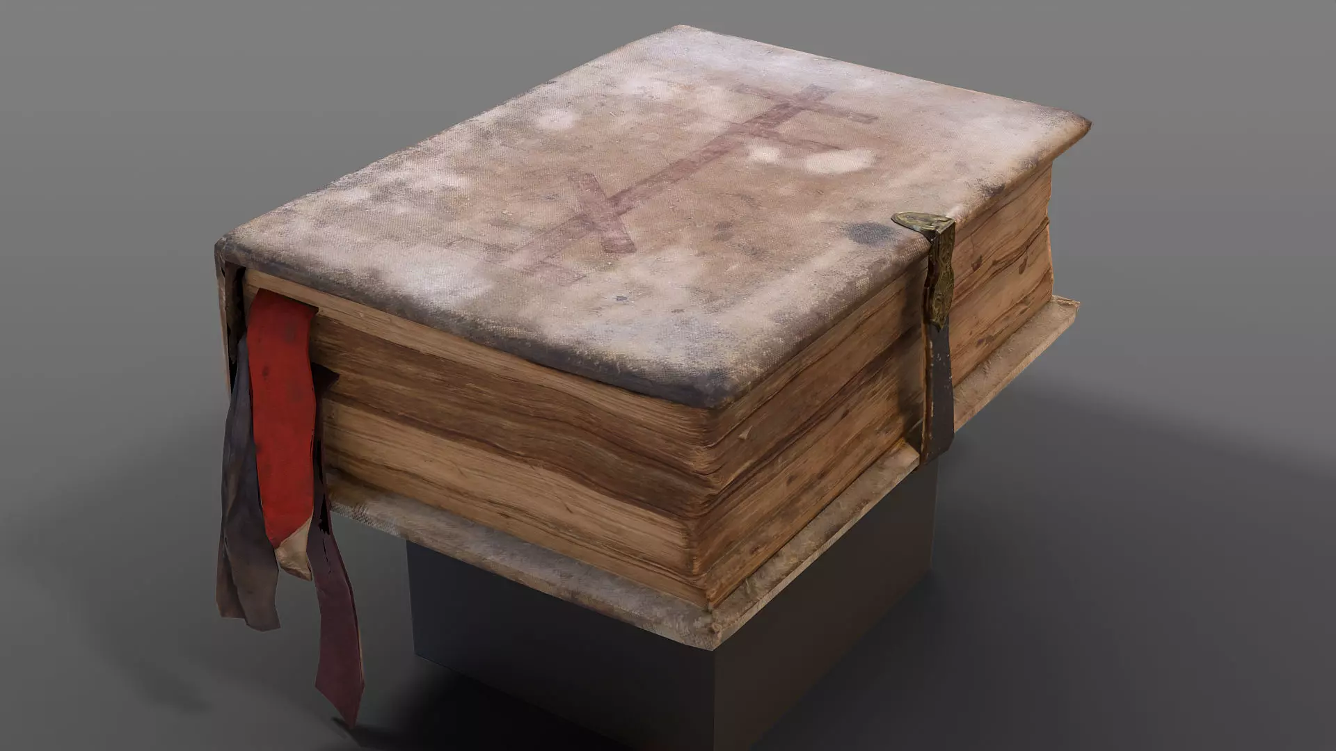 Old book closed Low-poly 3D model_0