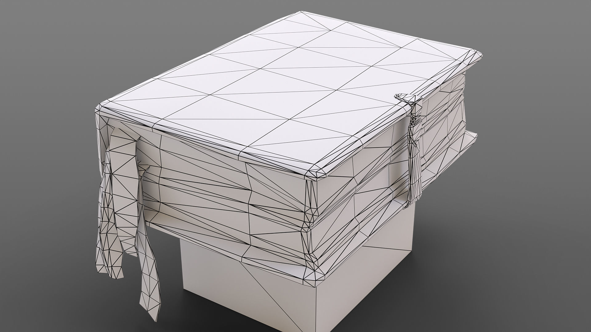 Old book closed Low-poly 3D model_5