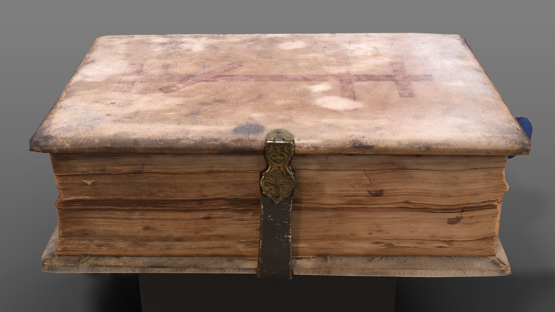 Old book closed Low-poly 3D model_1