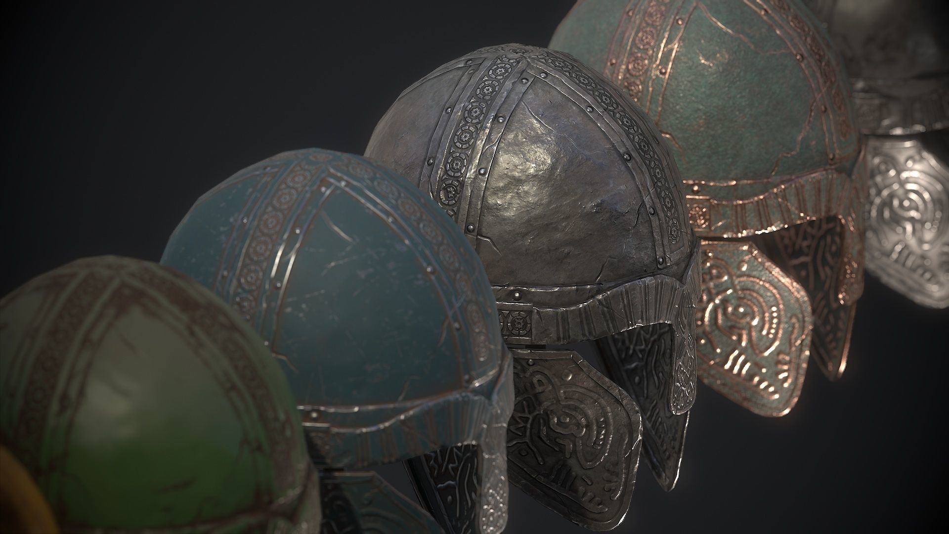 Viking Helmet Low-poly 3D model_27