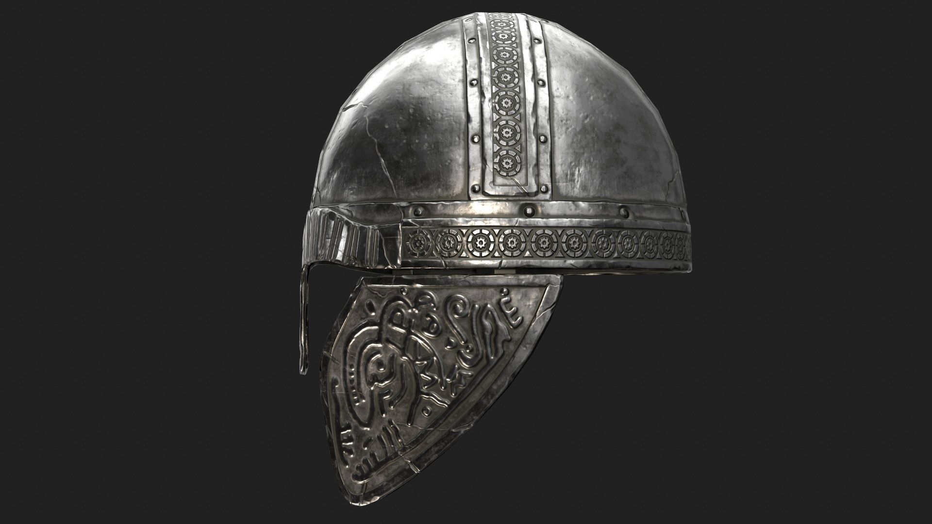 Viking Helmet Low-poly 3D model_2