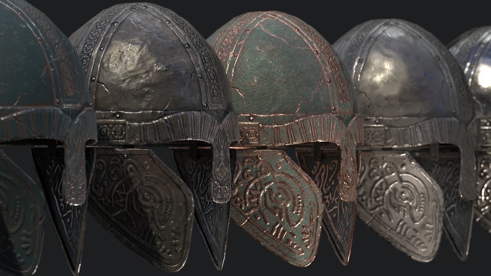 Viking Helmet Low-poly 3D model_20