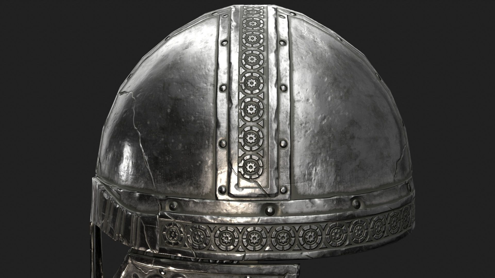 Viking Helmet Low-poly 3D model_11