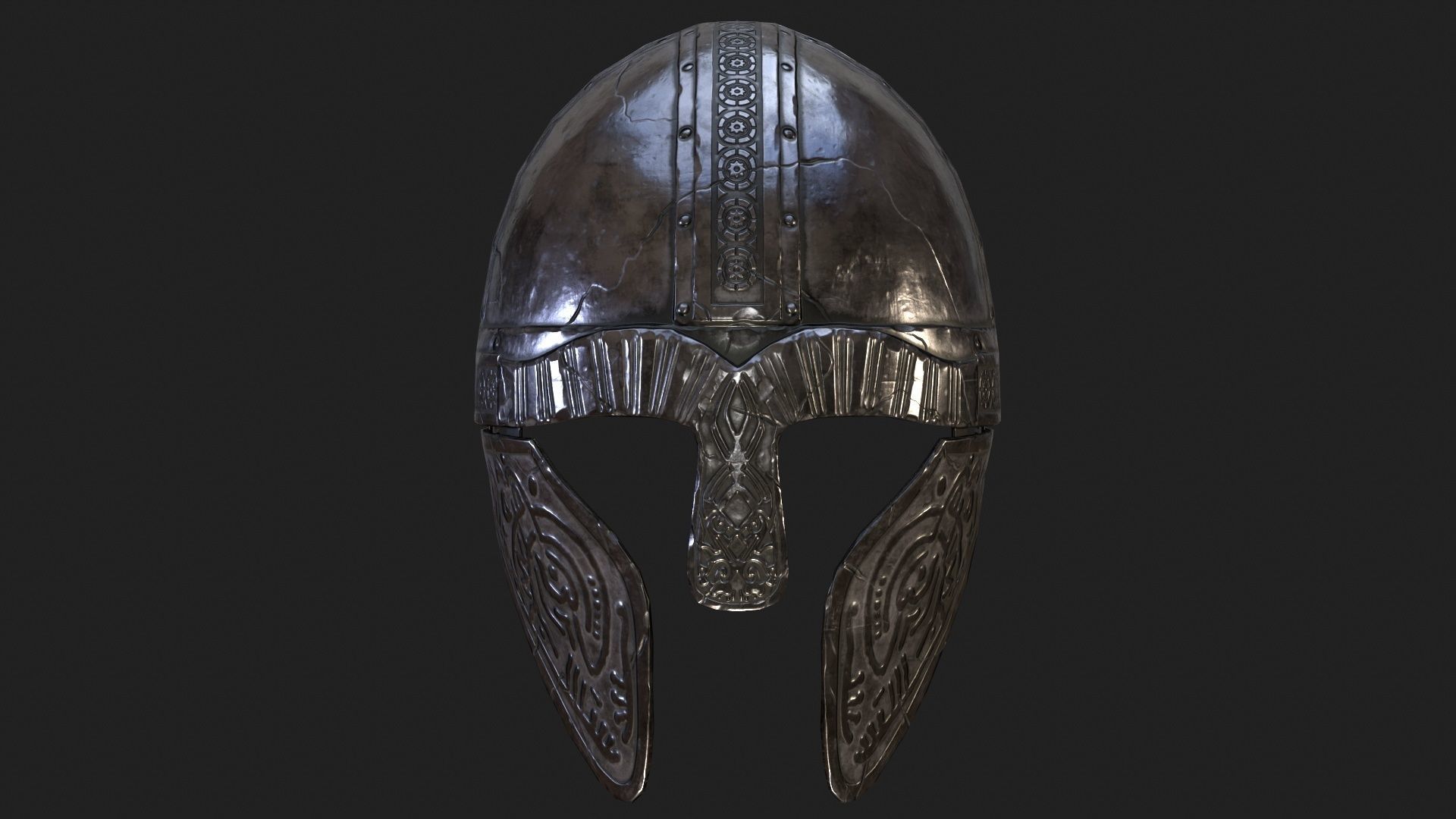 Viking Helmet Low-poly 3D model_17