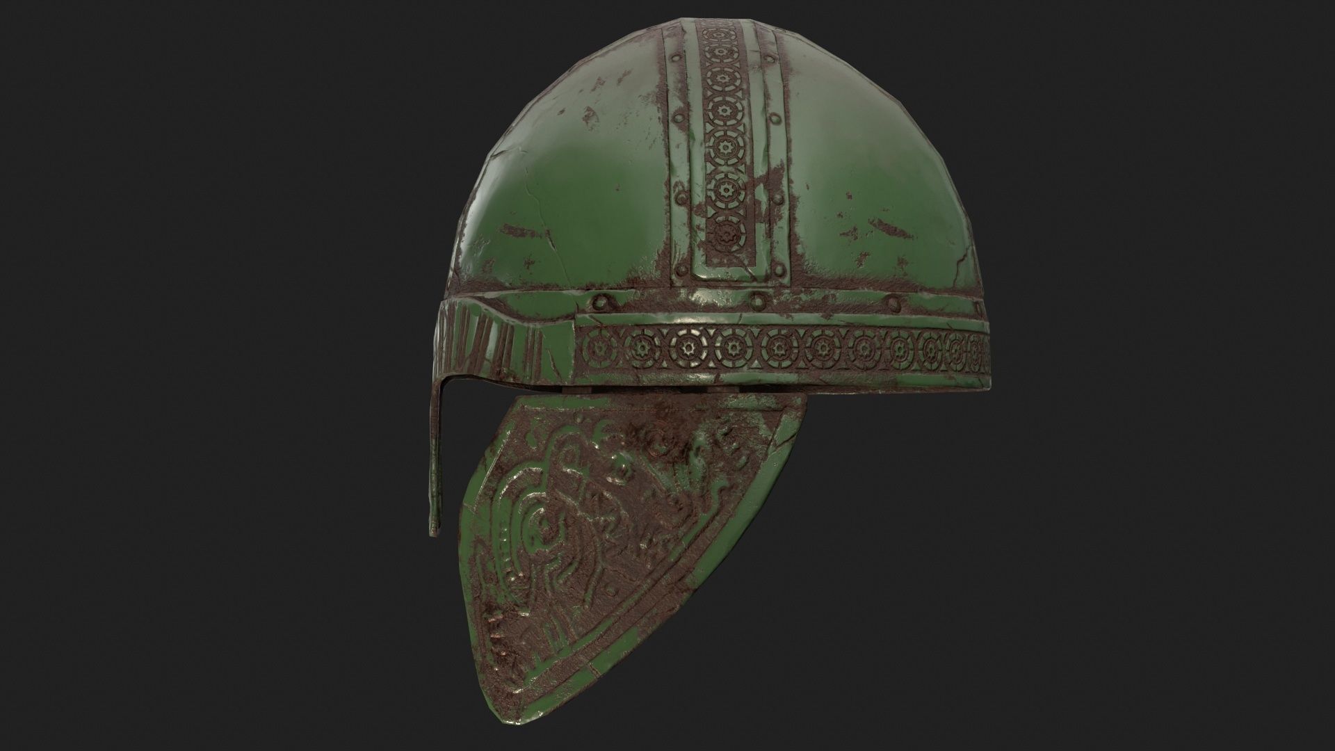 Viking Helmet Low-poly 3D model_6