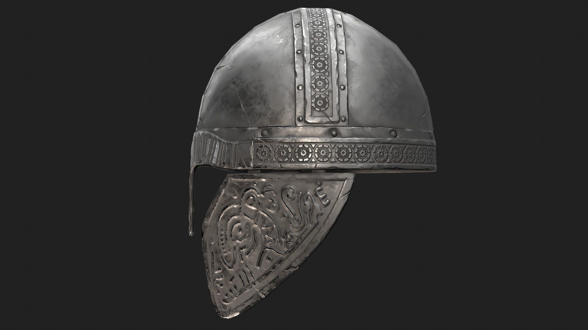Viking Helmet Low-poly 3D model_9