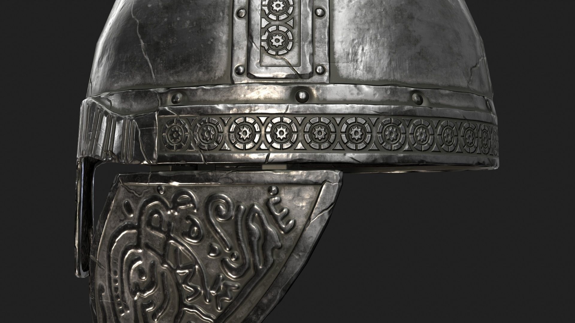 Viking Helmet Low-poly 3D model_5