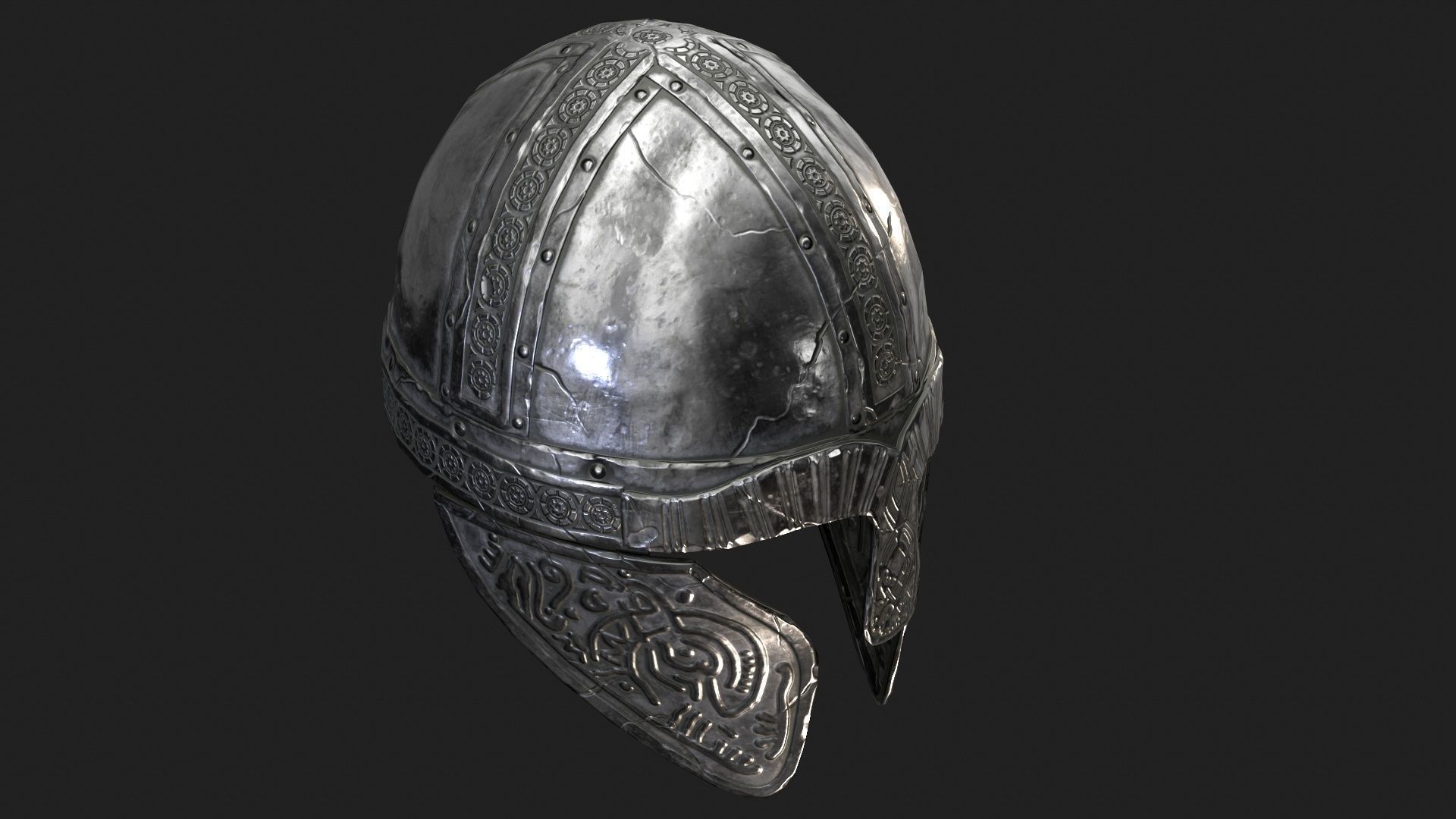 Viking Helmet Low-poly 3D model_13