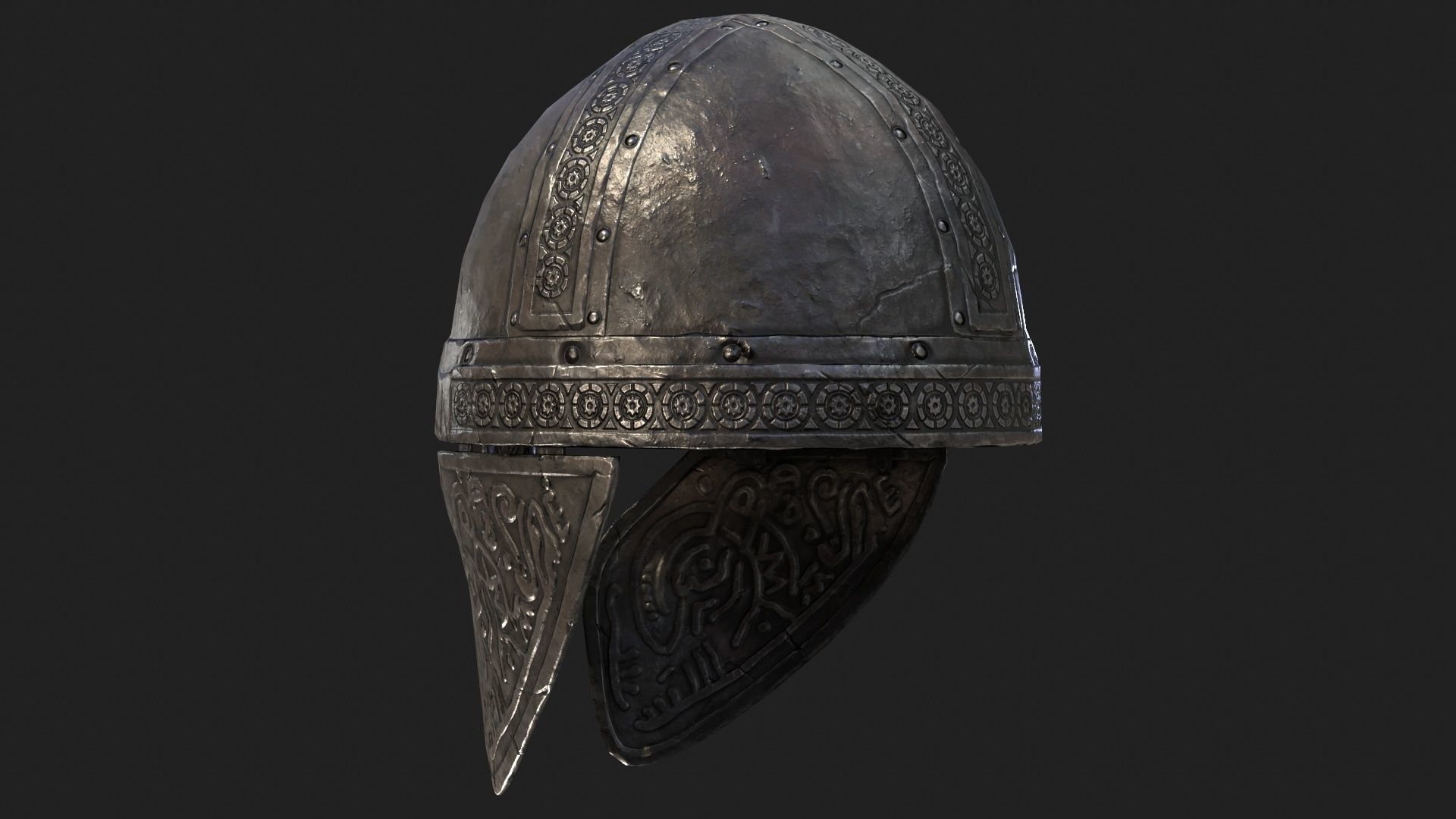 Viking Helmet Low-poly 3D model_15