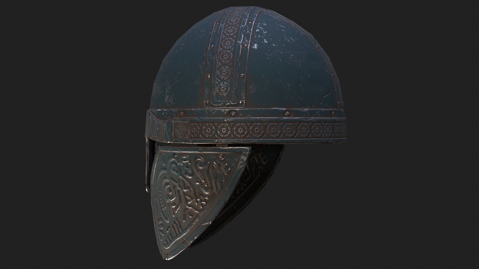 Viking Helmet Low-poly 3D model_16