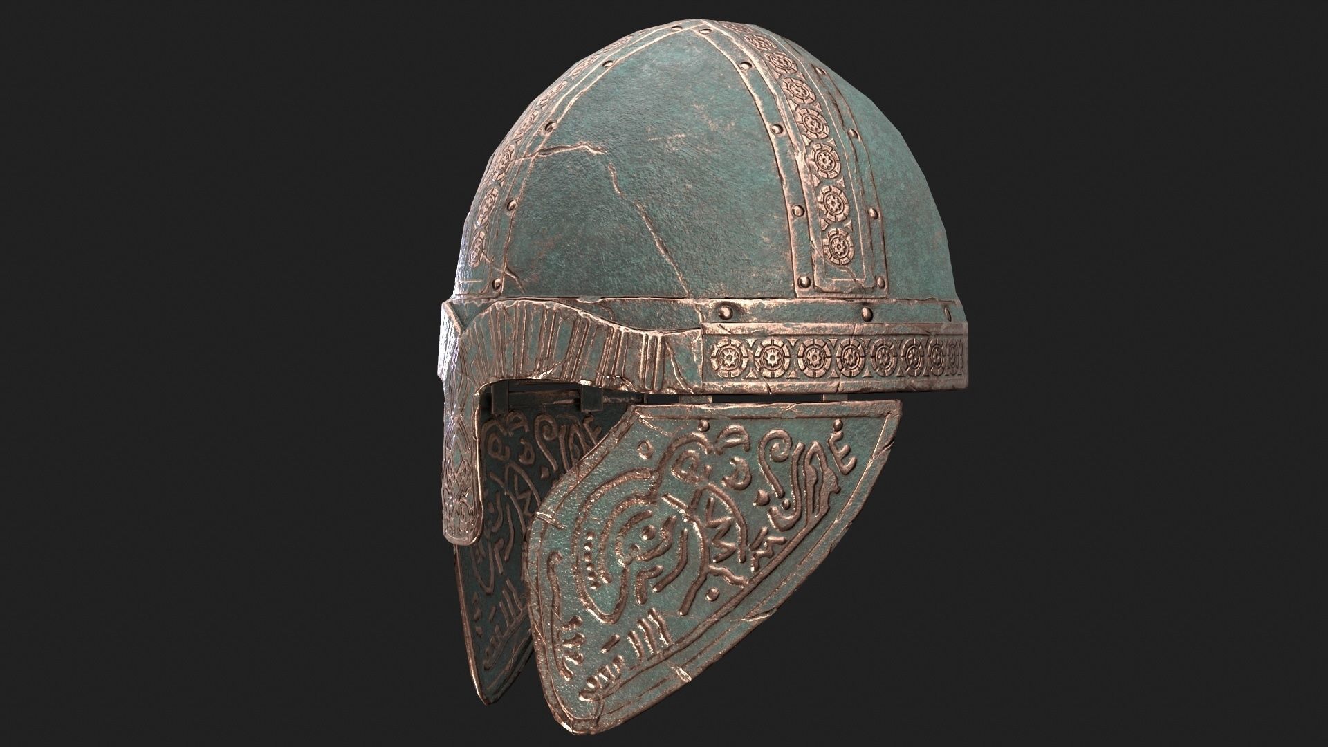 Viking Helmet Low-poly 3D model_10