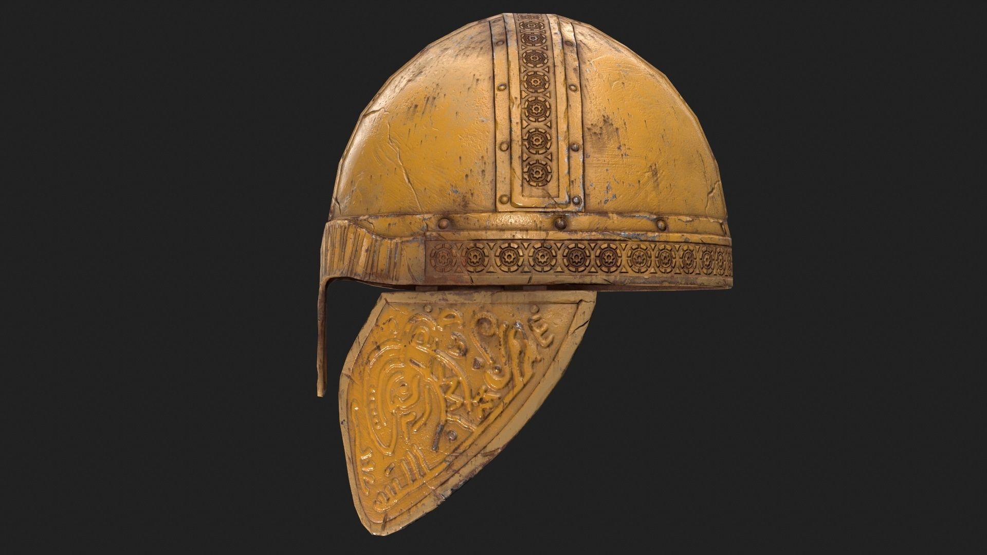 Viking Helmet Low-poly 3D model_7