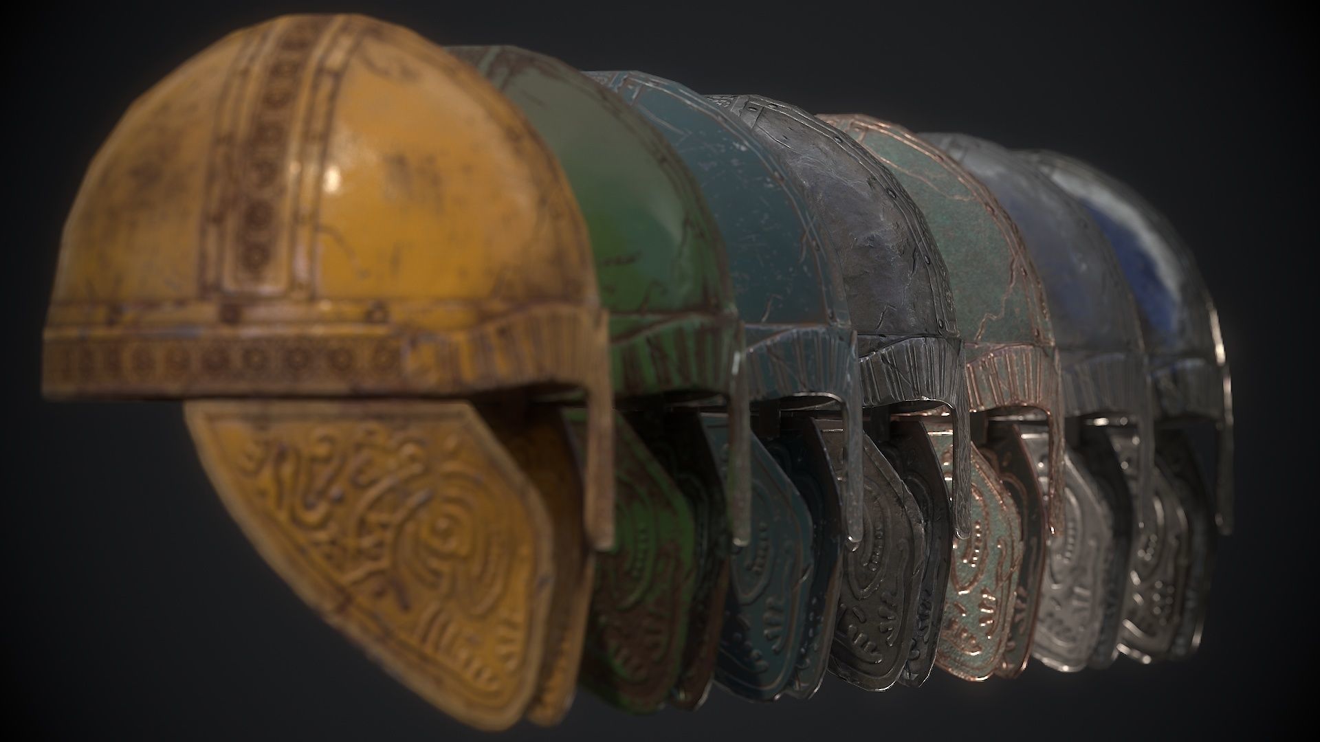 Viking Helmet Low-poly 3D model_21