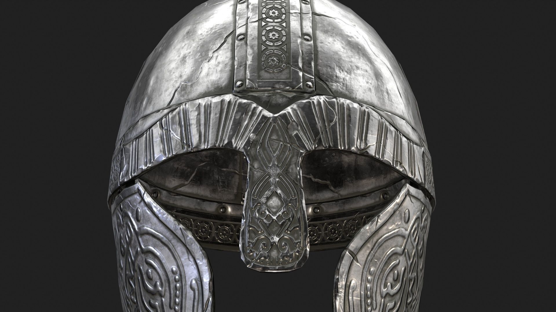 Viking Helmet Low-poly 3D model_3