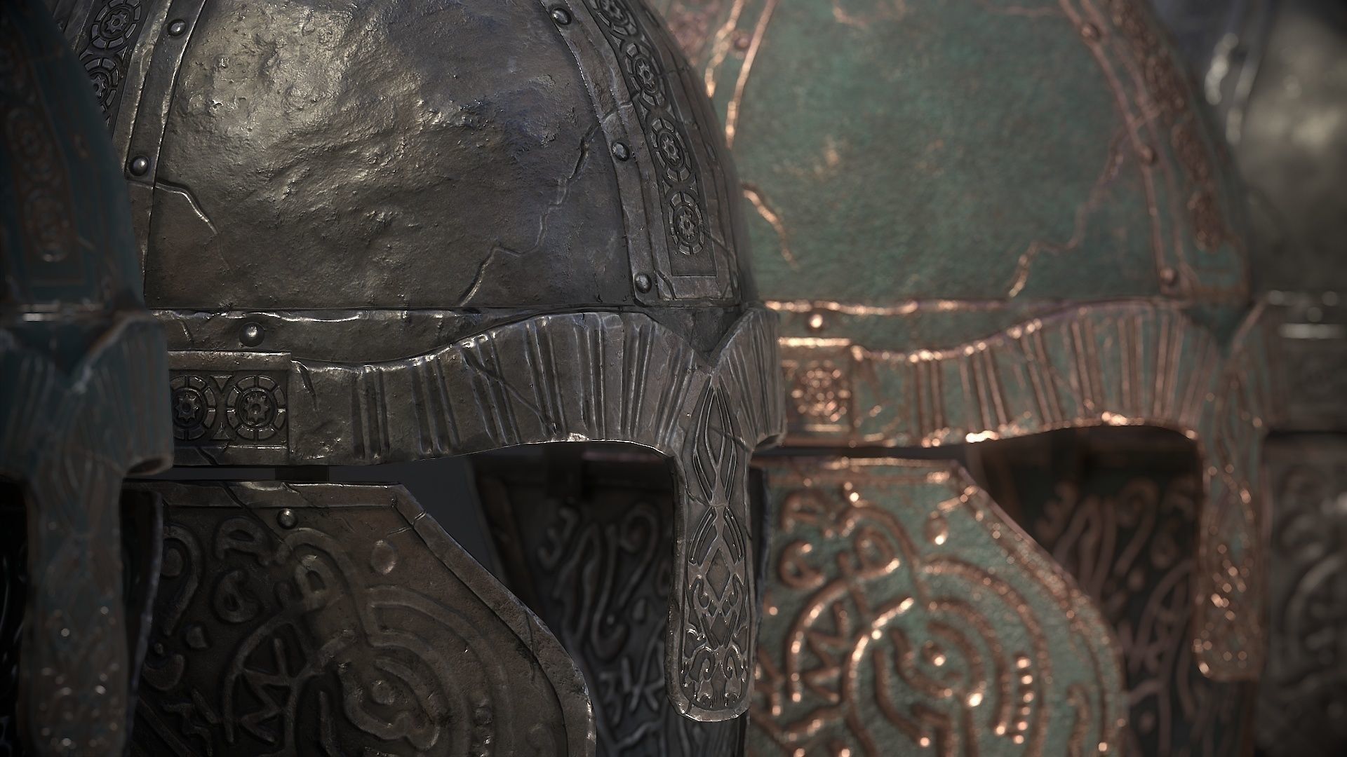 Viking Helmet Low-poly 3D model_28