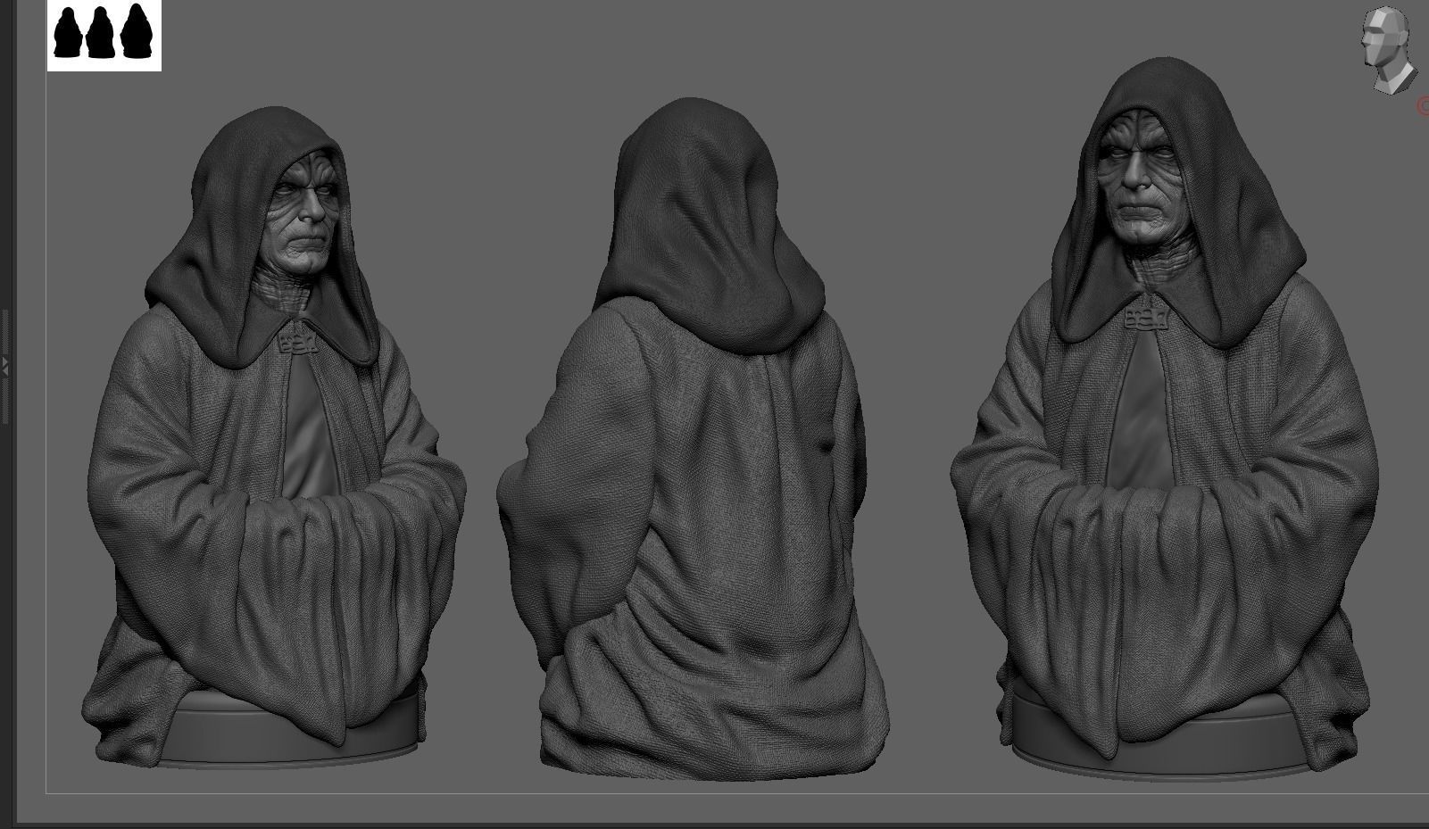 Darth Sidious -Palpatine Statue 3D print model_11