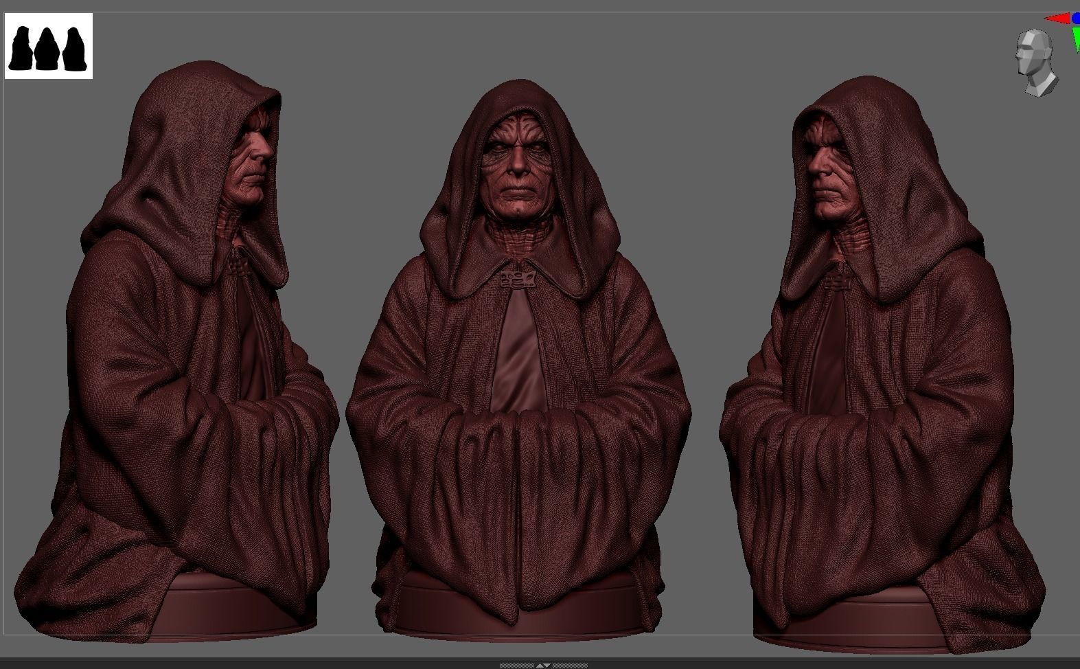 Darth Sidious -Palpatine Statue 3D print model_4