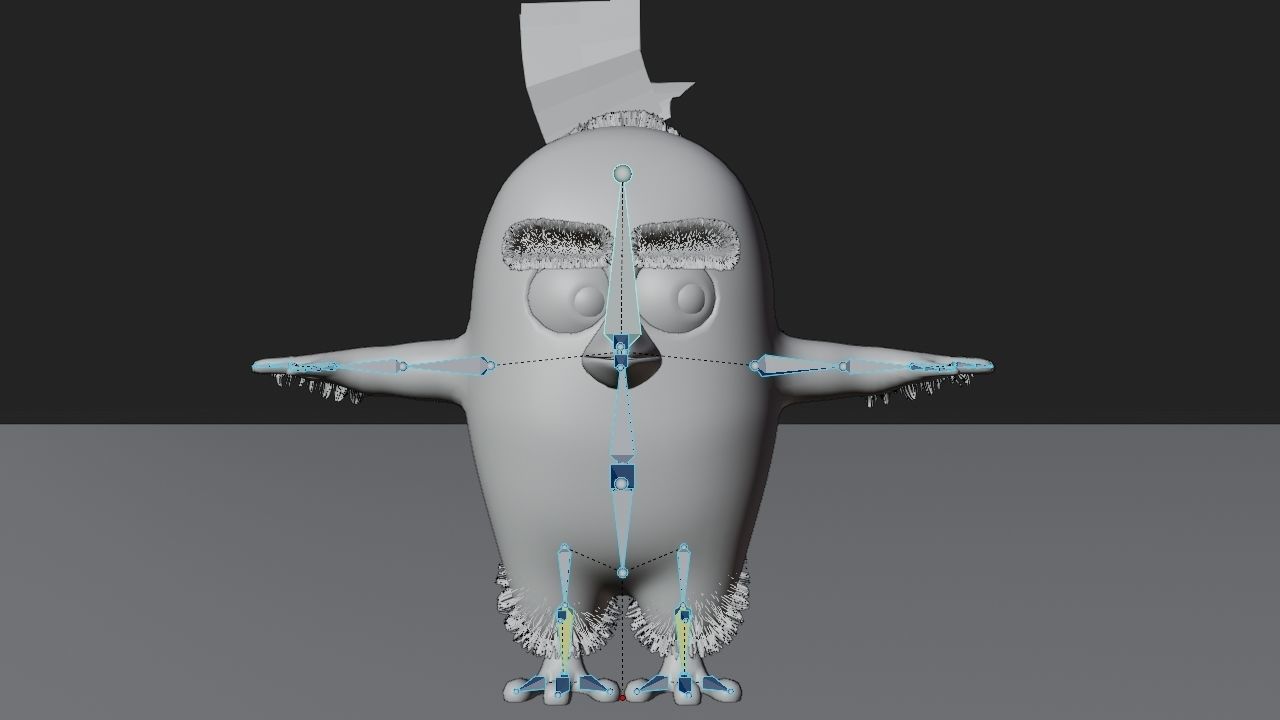 Angry bird  rigged character 3D model_9