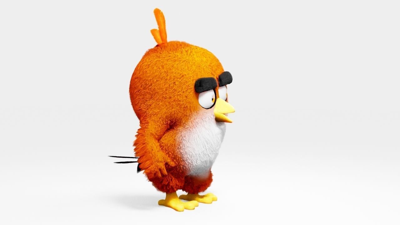 Angry bird  rigged character 3D model_1