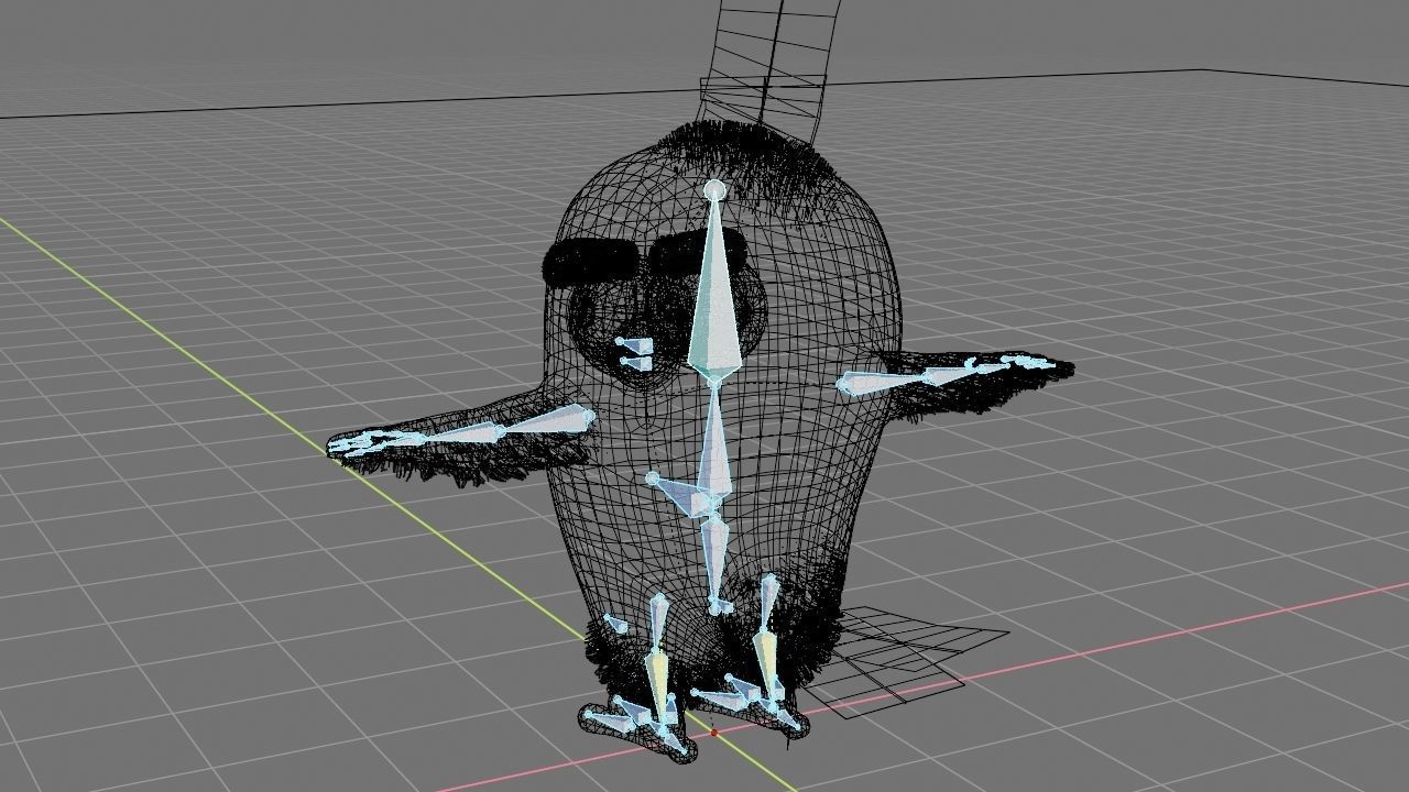 Angry bird  rigged character 3D model_8