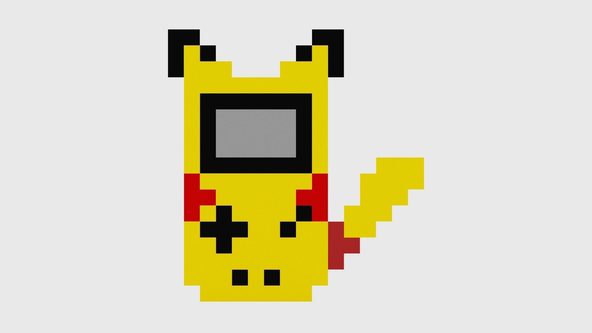 Pikachu Game Boy  Low-poly 3D model_3