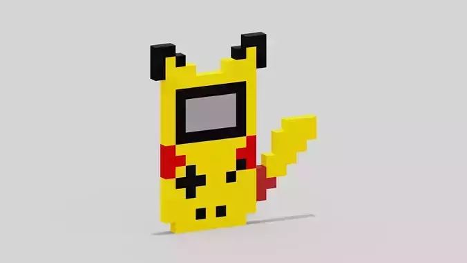Pikachu Game Boy  Low-poly 3D model