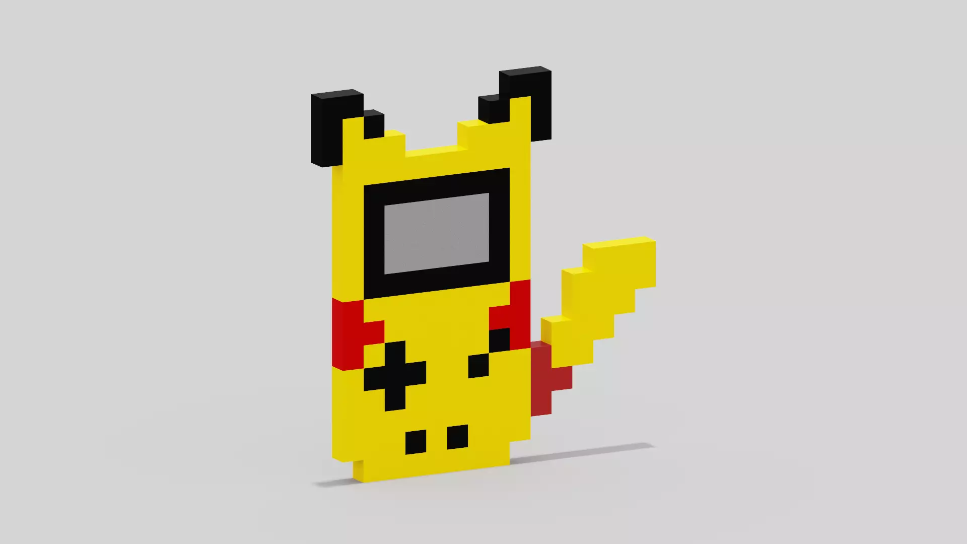 Pikachu Game Boy  Low-poly 3D model_0