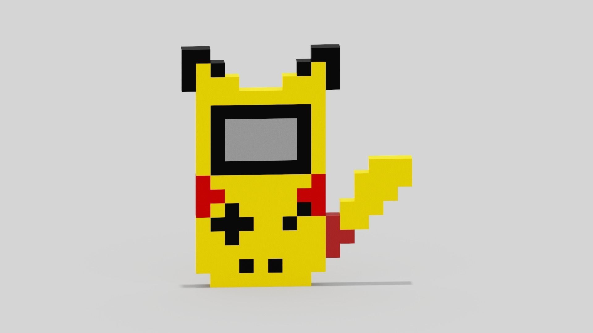 Pikachu Game Boy  Low-poly 3D model_1