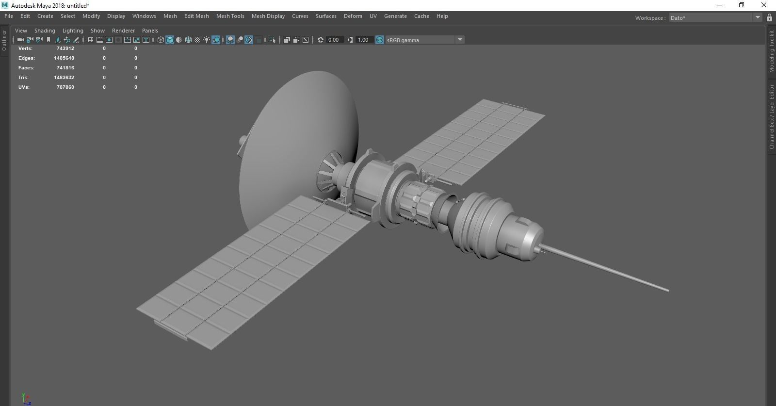 Concept satellite 3D model_4