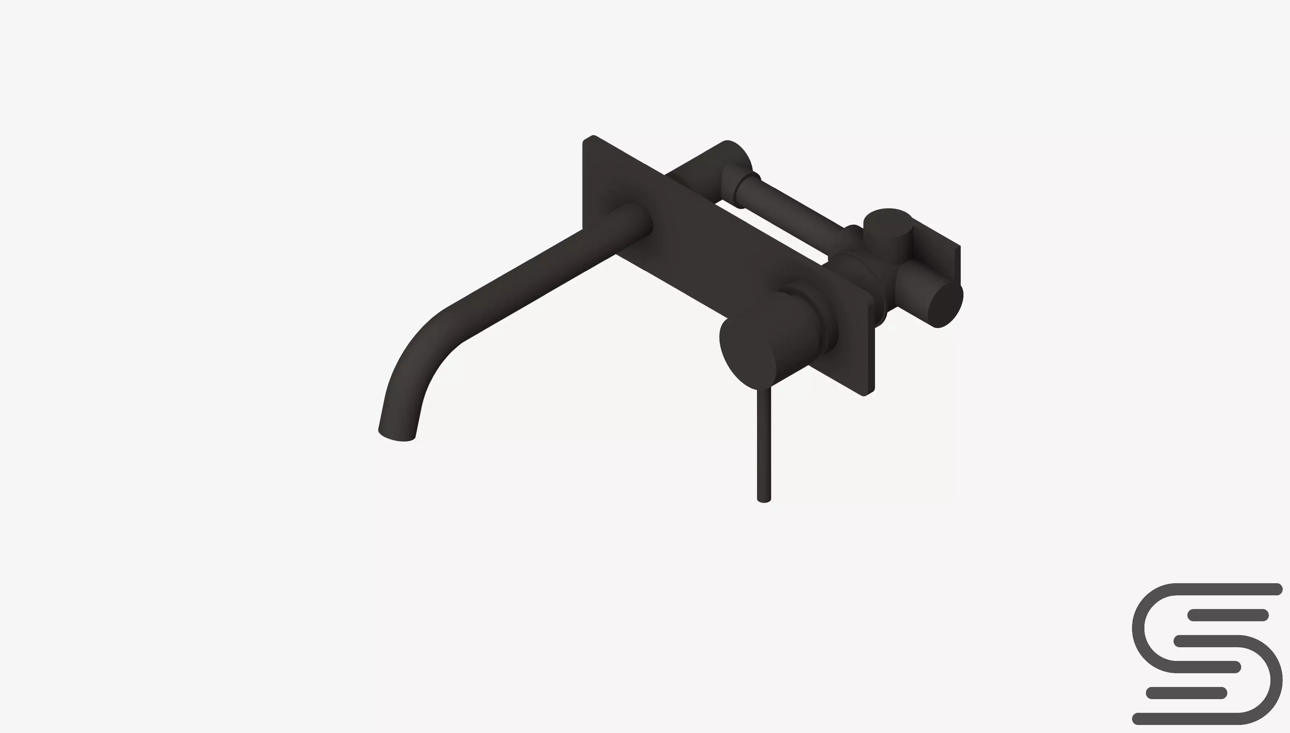 Wall Mixer Set - Luxury - Sleek Low-poly 3D model