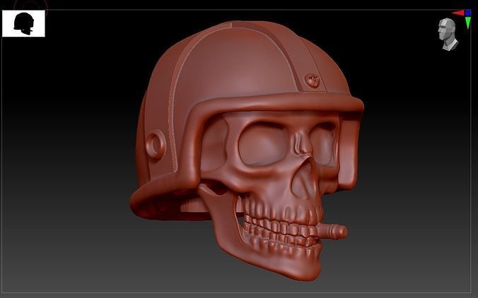  Military Helmet skull 3D print model 3D print model