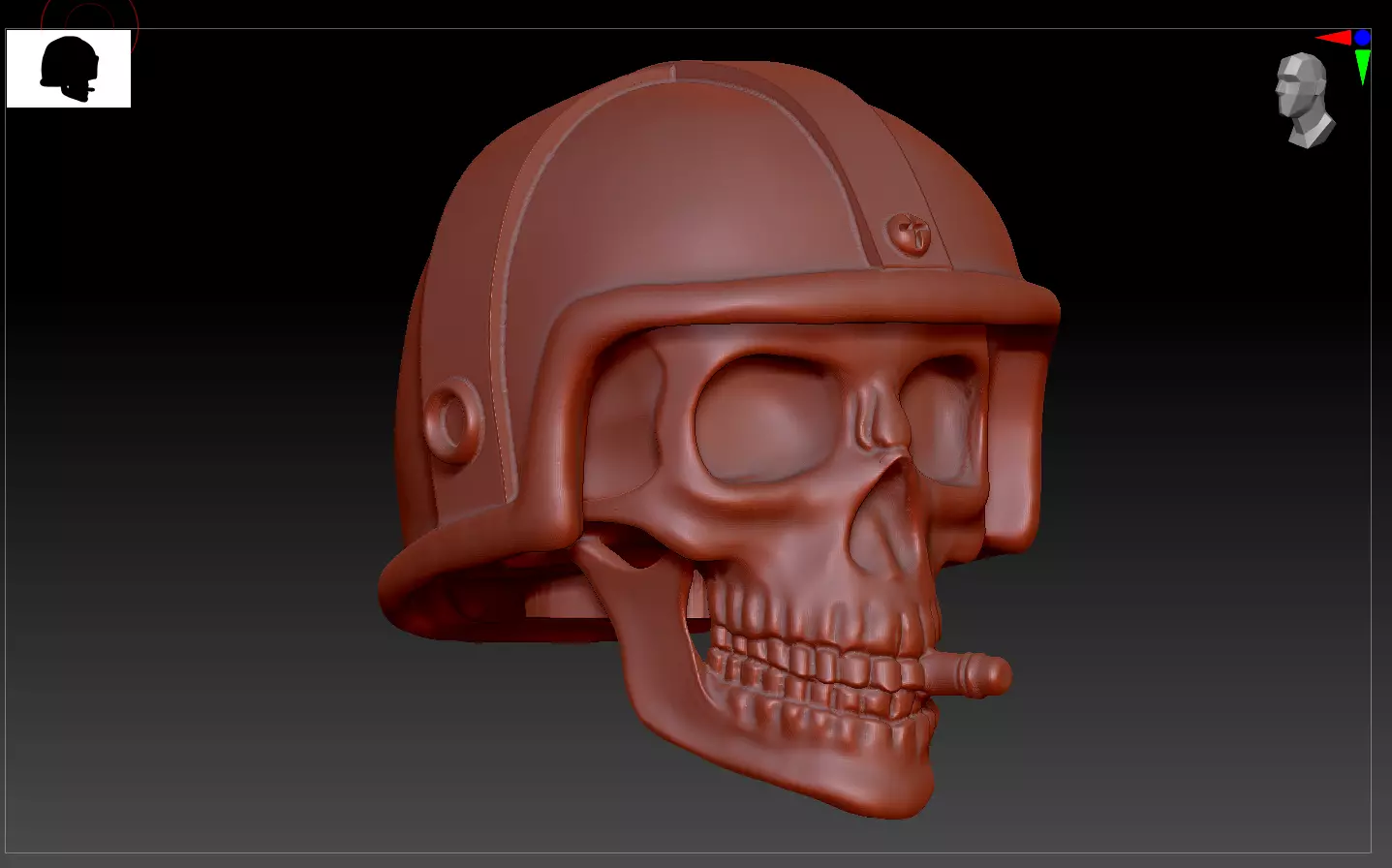 Military Helmet skull 3D print model 3D print model
