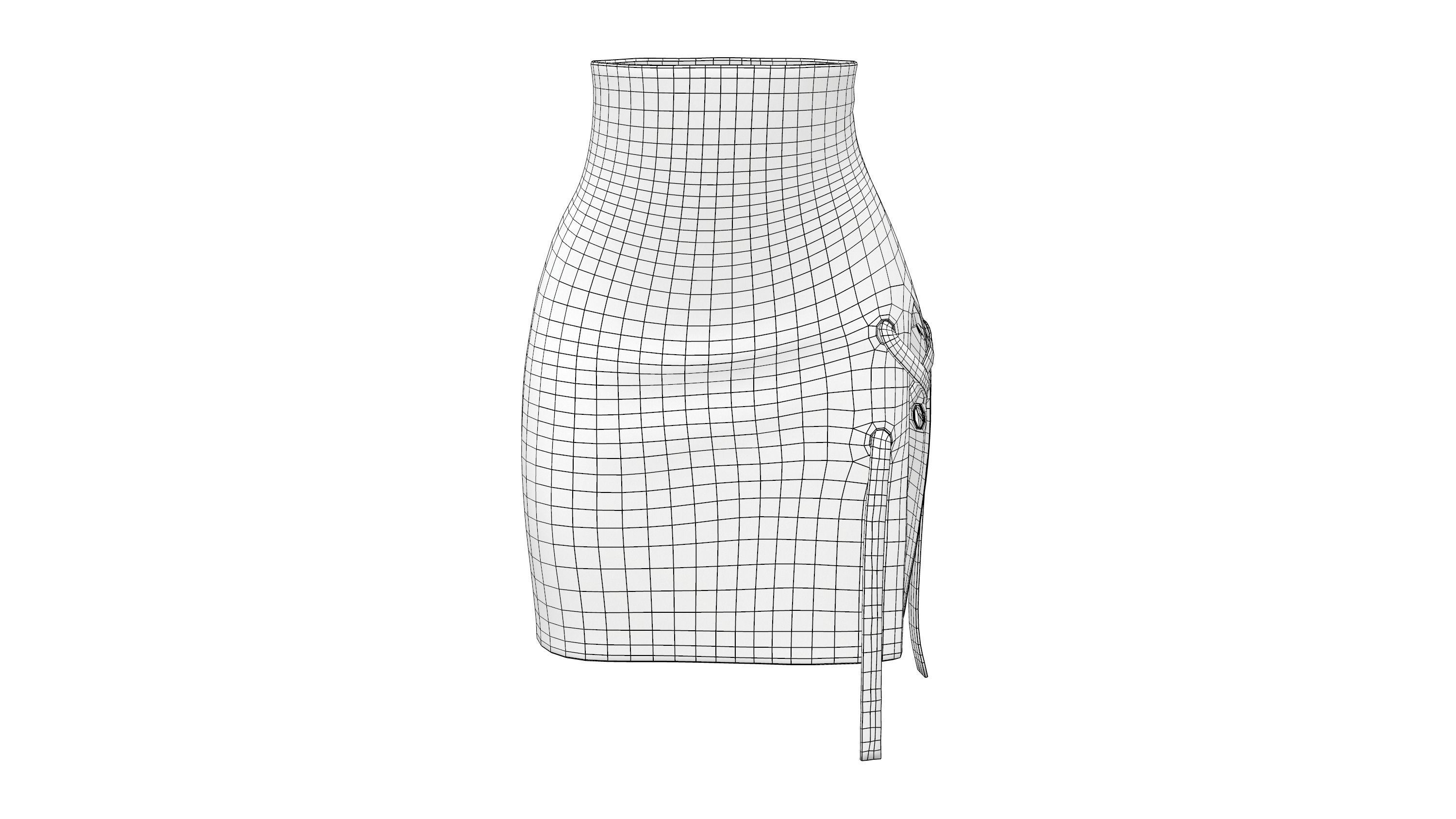 Anime Girl Skirt Low-poly 3D model_7